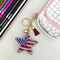 Wrapables Crystal Bling Key Chain Keyring with Tassel Car Purse Handbag Pendant, US Star